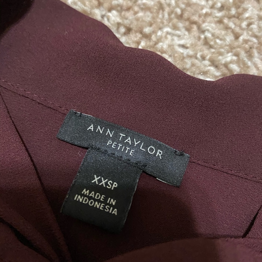 Ann Taylor Petite Tie Neck Ruffle Blouse - Picture 3 of 5